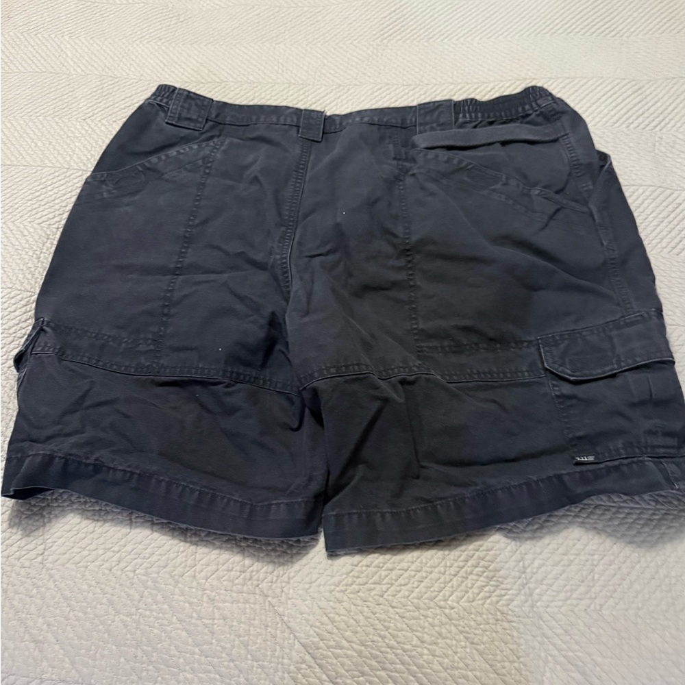 Men's Black Tactical Cargo Shorts Size 44 Faded